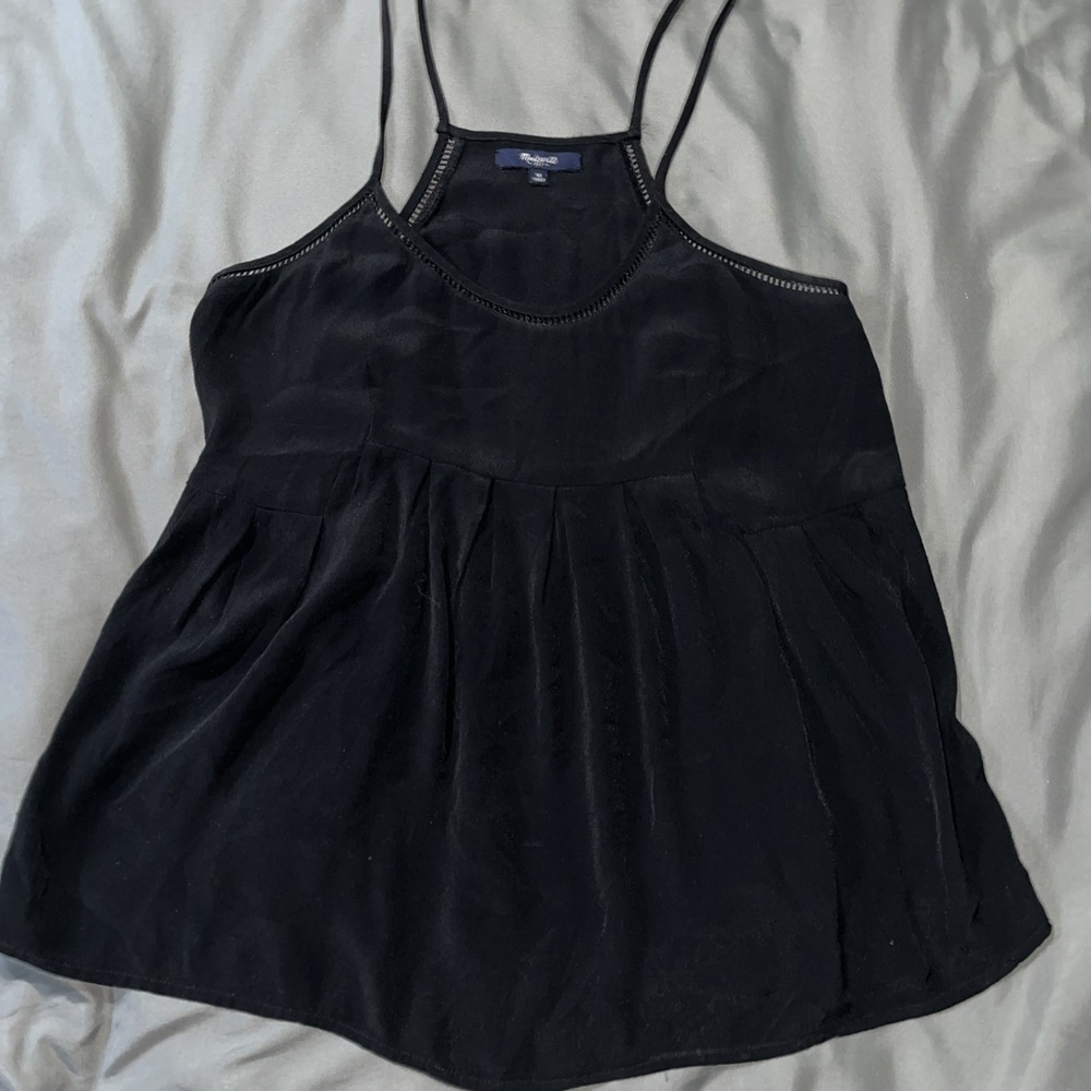 Madewell Women's Size Medium Lightweight Black Racer Back Spaghetti Strap Tank